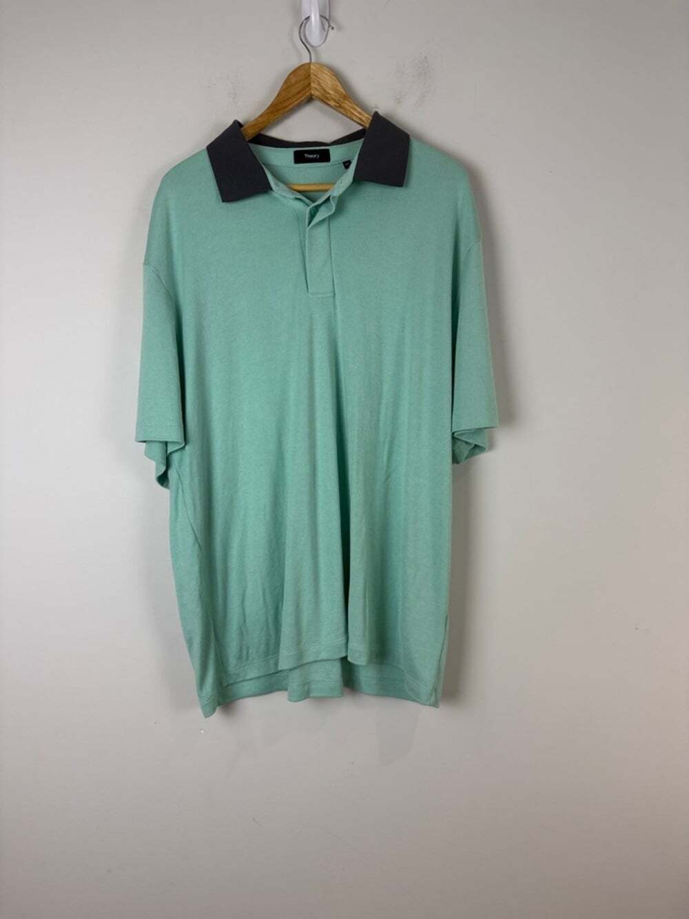 Theory Light Green Polo with Black Collar Size XXL